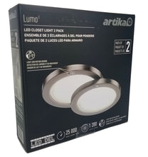 Load image into Gallery viewer, Artika 8&quot; Round LED Closet Light 2 Pack, Light And Motion Sensor, CL-C08-C
