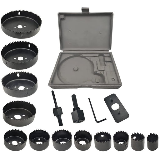 HOLE SAW KIT 16 Pieces 3/4”-5” Full Set with Mandrels and Installation Plate