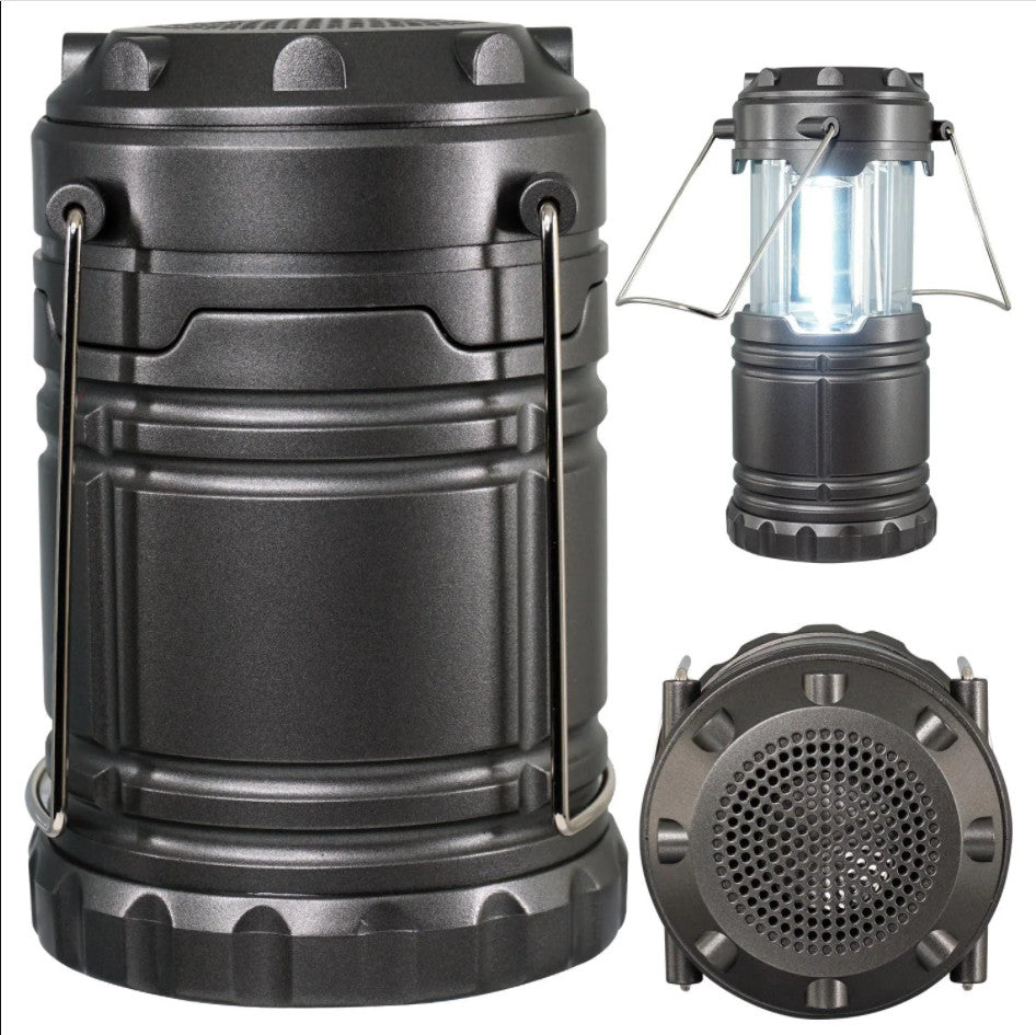 Mini Lantern with Speaker - LED Light 180 Lumens, USB Charging, Collapsible, New
