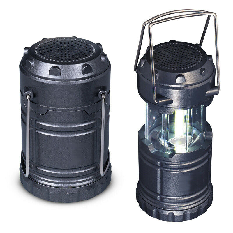 2 Pack of Mini Lantern Speakers - LED Light 180 Lumens, USB Charging, Collapsible