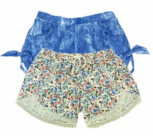 Load image into Gallery viewer, DKNY Girls Shorts 2 Pack - Floral Lace &amp; Denim Print - Size 6 - New
