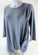 Load image into Gallery viewer, Matty Super Soft Knot Top Extra Cozy Fabric Long Sleeve Blue/Gray - Small - New
