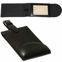 Load image into Gallery viewer, Manhasset Leather Luggage Tag, Magnetic Closure, Adjustable Strap - Black - New
