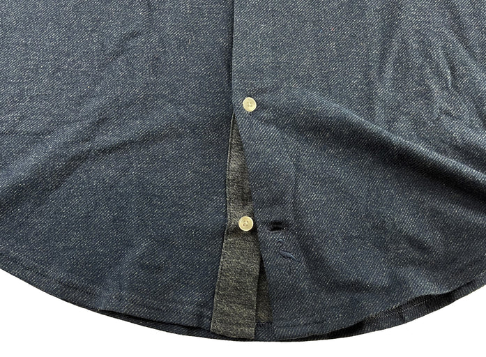 Tailorbyrd Men's Soft Flannel Feel Dress Shirt Long Sleeve Collared Denim & Gray Small