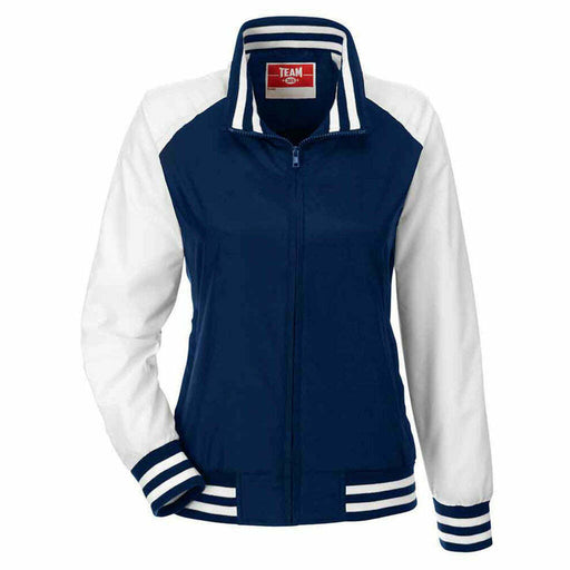 Team 365 Retro Style Ladies Championship Jacket, Dark Navy & White, 3XL - New