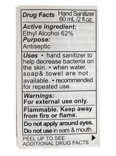EXPIRED PRODUCT Hand Sanitizer Advanced Antibacterial Cleanser Clear Gel 60 ml / 2 oz per Bottle