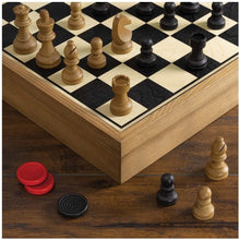 Load image into Gallery viewer, Deluxe Vintage 2-in-1 Wood Chess and Checkers Game Set
