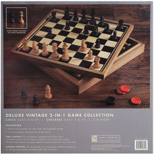 Load image into Gallery viewer, Deluxe Vintage 2-in-1 Wood Chess and Checkers Game Set
