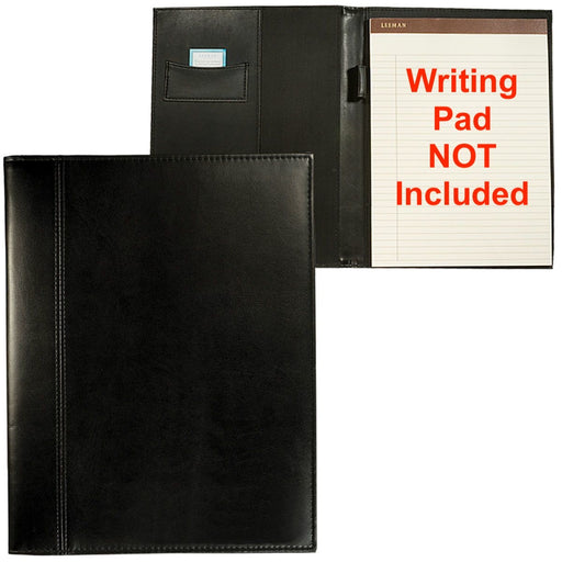Brookville Portfolio, Black Faux Leather Professional Portfolio with Sleeve, New