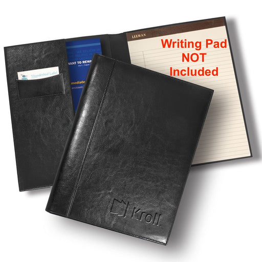 Brookville Portfolio, Black Faux Leather Professional Portfolio with Sleeve, New