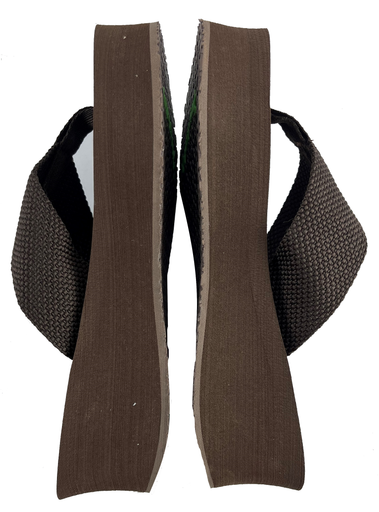 Gypsy Soule Platform Wedge Flip Flops, 2in Comfort Heel Thong Sandals,Brown