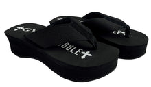 Load image into Gallery viewer, Gypsy Soule Platform Wedge Flip Flops, 2in Comfort Heel Thong Sandals, Black
