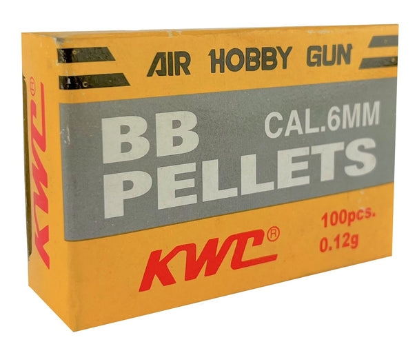 100 Pcs - AIRSOFT PELLETS 0.12 gram 6mm - KWC Plastic BBs - YELLOW