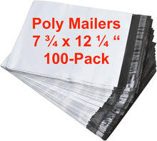 Load image into Gallery viewer, Pack of 100 Poly Mailers Shipping Bags Premium Semi White 7.75 x 12.2
