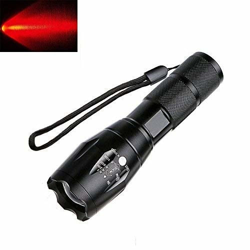 BESTSUN Astronomy Red Flashlight, Tactical Red LED Light Flashlight, Powerful Single Mode Red Flashlights, Adjustable Foucs Long Range Hunting Torch for Night Vision Star Gazing Aviation Observation