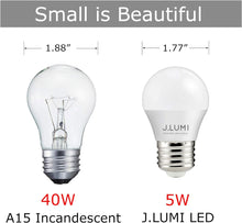 Load image into Gallery viewer, 4 Pack J.LUMI A15 LED Light Bulbs 5W, 3000K Soft White, A15/G45 Shape E26 Base

