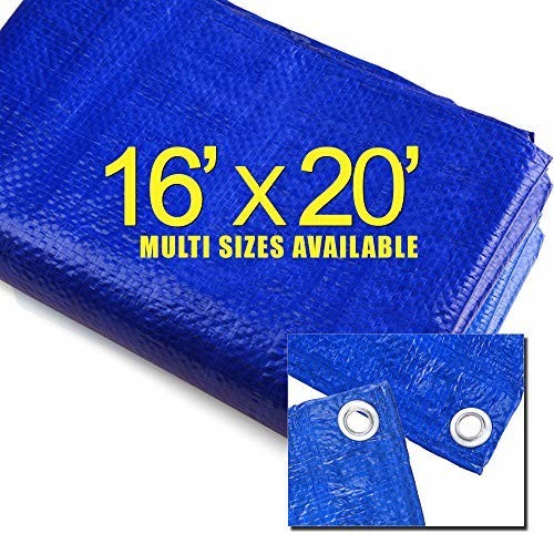 Waterproof Multi-Purpose Poly Tarp ‚àö¬¢‚Äö√á¬®‚Äö√Ñ√∫ Blue Tarpaulin Protector for Cars, Boats, Construction Contractors, Campers, and Emergency Shelter. Rot, Rust and UV Resistant Protection Sheet