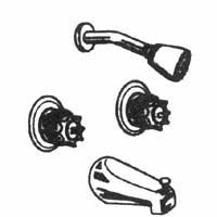 LDR 950 60105CP Double Handle Tub and Shower Faucet, Chrome
