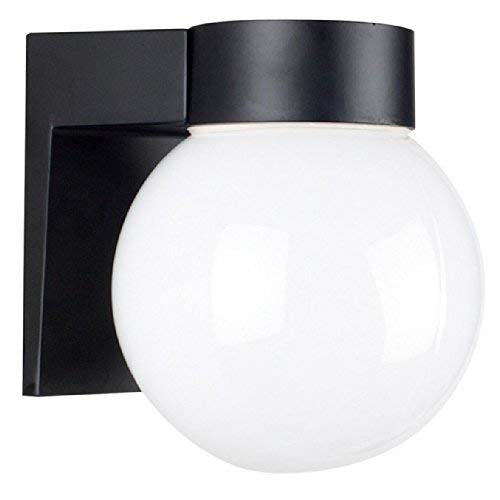 Sunset Lighting F4617-31 Outdoor Wall Sconce with Opal Glass, Black Finish