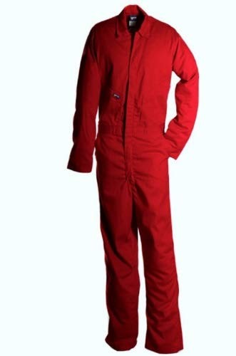 LAPCO CVFRD7RE-2XL TL Lightweight 100-Percent Cotton Flame Resistant Deluxe Coverall, Red, 2X-Large, Tall