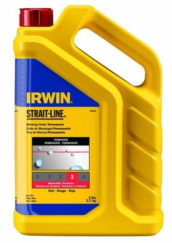 IRWIN Tools STRAIT-LINE Standard Marking Chalk, 5-pound, Red (65102)
