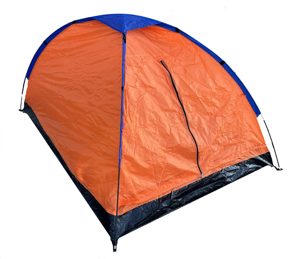 2 Person Dome Camping Tent - 7x5' with Sealed Bottom - Orange