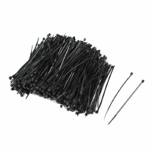 1000 Pcs Self Locking Nylon Fastener Zip Cable Tie Teeth Grip Black 100mm