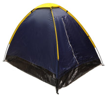 Load image into Gallery viewer, 2 Person Nylon Dome Tent - 7x5&#39; with Sealed Bottom, Navy Blue &amp; Yellow
