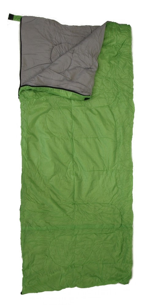 SLEEPING BAG Adult Size 20+ Degrees F  BRIGHT GRASS GREEN GRAY - Carry Bag NEW